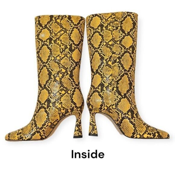 NIB Chelsea Paris Queen Boots, Yellow Snake Print, Size 37EU - Picture 13 of 15